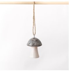 Add a touch of nature to your home with our Grey Hanging Ceramic Mushroom Decoration