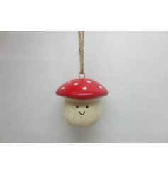 Red Top Smily Face Mushroom Deco, 5cm