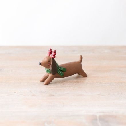 Christmas Dog Ornament, 9cm