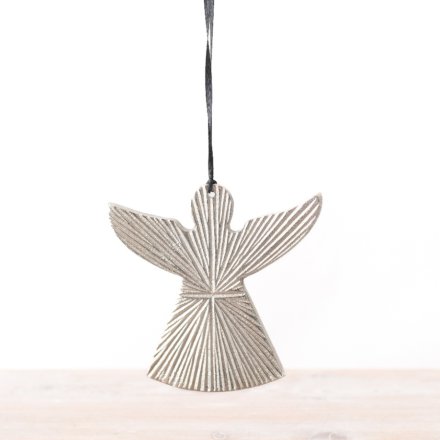 This silver angel will sure bring some loving charm to your tree decoration