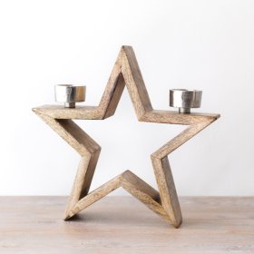 Enhance your space with our gorgeous Wooden Star T Light Holder