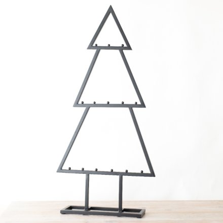 Standing Iron Display Tree for Festive Ornaments and Decorations, 78cm
