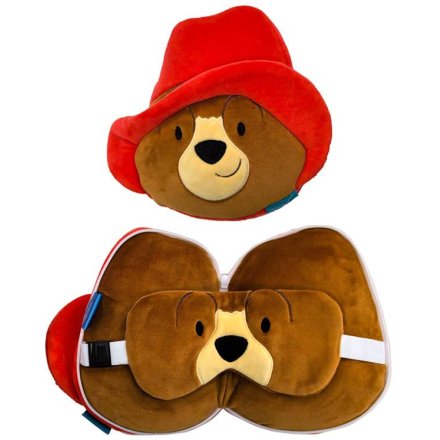 Relaxeazzz Paddington Bear Round Plush Travel Pillow  & Eye Mask