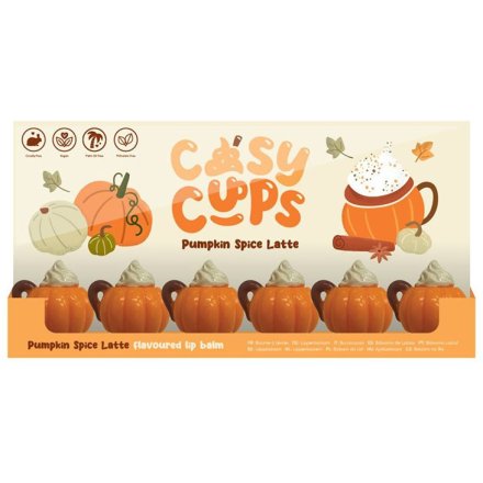 Cosy Cups Pumpkin Spiced Latte Lip Balm in Shaped Holder, 5cm