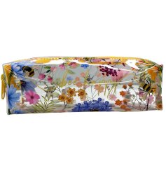 Keep your stationery essentials organised in style with this clear pencil case in the beautiful Nectar Meadows design,