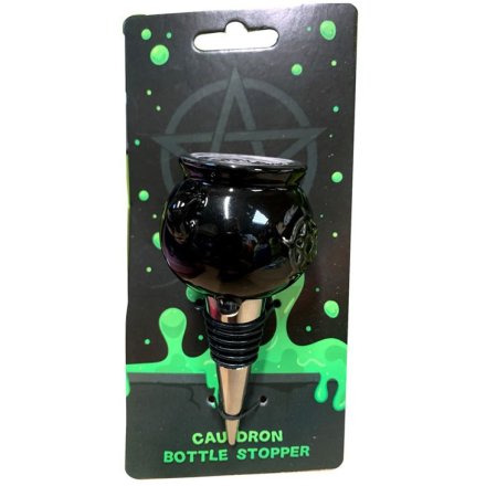 Cauldron with Pentagram Bottle Stopper