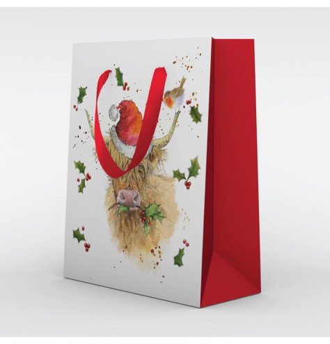 A red and white extra large gift bag from the Jan Pashley collection. 