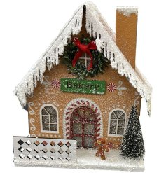 Light Up Gingerbread Bakery Christmas House, 15.5cm