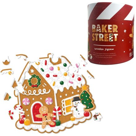 Christmas Gingerbread Baker Street  Jigsaw Puzzle, 130pc