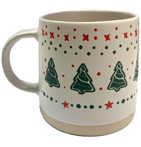 Coffee Tea Mug in Christmas Tree Design, 9cm
