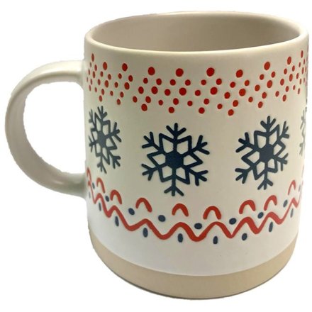 Coffee Tea Mug in Snowflake Design, 9cm