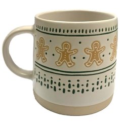 Stoneware Gingerbread Man Mug, 9cm