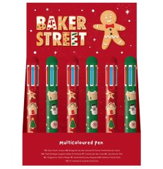 2/A Christmas Baker Street Gingerbread 6 Colour Pen & Charm