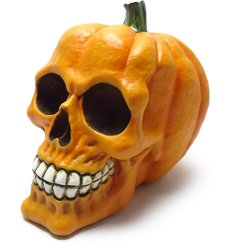This pumpkin skull make a spooky Halloween decoration