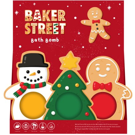 Bath Bomb Set In Christmas Gingerbread Baker Street