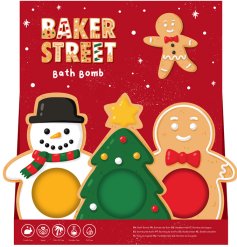 Christmas Gingerbread Baker Street Bath Bomb Set 