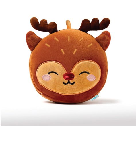 Enhance your holiday travels with our merry companion, the Blankeazzz Rudolph 2-in-1 Plush Pillow & Blanket