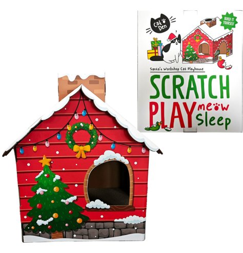Christmas Santa Grotto Cat Play House Den, 55cm
