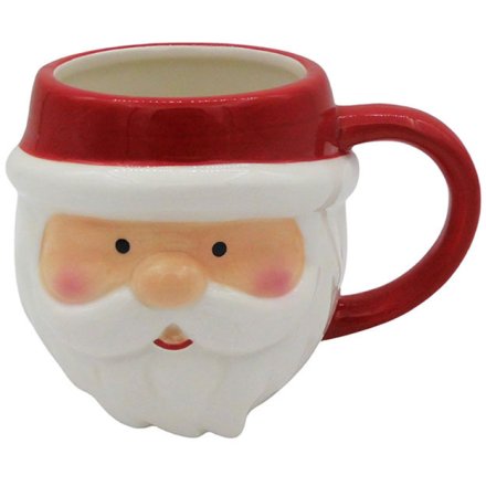 Novelty Santa Head Ceramic Shaped Mug