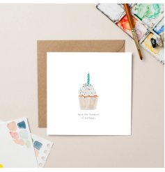 A simple but cute birthday card, with the words have the happiest of birthdays