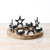 Create a wonderful table display with this decorative chunky t light holder in black. 