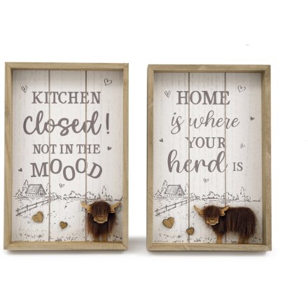 30cm Highland Cow Wall Plaque 