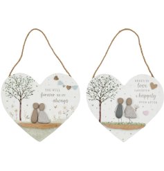 Charming heart plaque adds sweetness to any space, perfect for walls or doors. Share its sentimental message with all