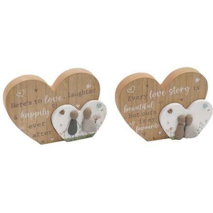 2/A Pebble Wedding Heart Plaques, 22cm