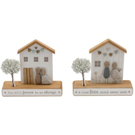 2/A "Forever & Always" Wedding House on Stand, 20cm