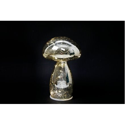 Gold LED Mushroom Deco, 16.5cm