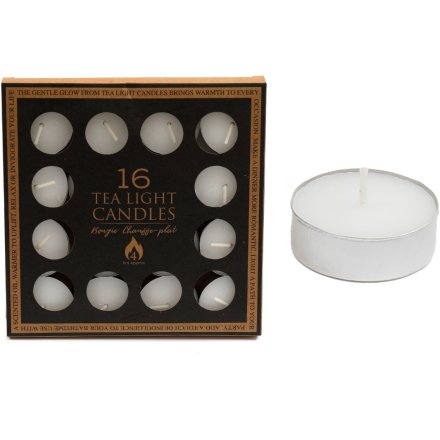 16 Tea Light Candles, 17cm