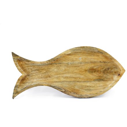 Wooden Fish Serving Board, 51cm