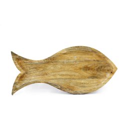 A lovely chic wooden serving tray in a fish design. 