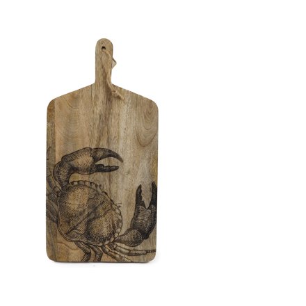 Large Crab Design Etched Bamboo Chopping Board, 50cm