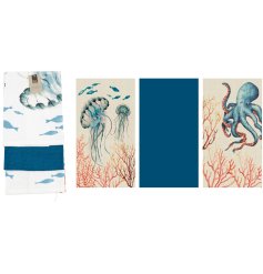 These ocean tea towels an ideal house-warming gift for young and old alike.