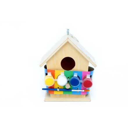 Wooden Paint Own Bird House, 15cm