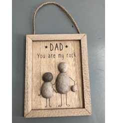 This rustic plaque is a must have for fathers day with a sweets message and pebble ppl design