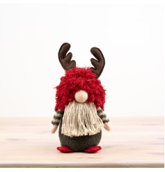 Add a dash of festive charm to your home with our charming Fabric Sitting Gnome with Antlers! T
