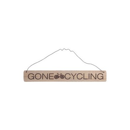 Wooden "Gone Cycling" Sign, 30cm