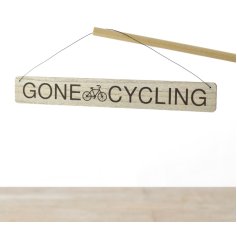 A rustic looking sign perfect for the bike rider in the family