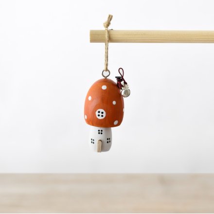 Hanging Mushroom House Deco, 8cm