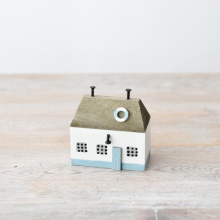 Seaside Wooden House Deco, 7cm