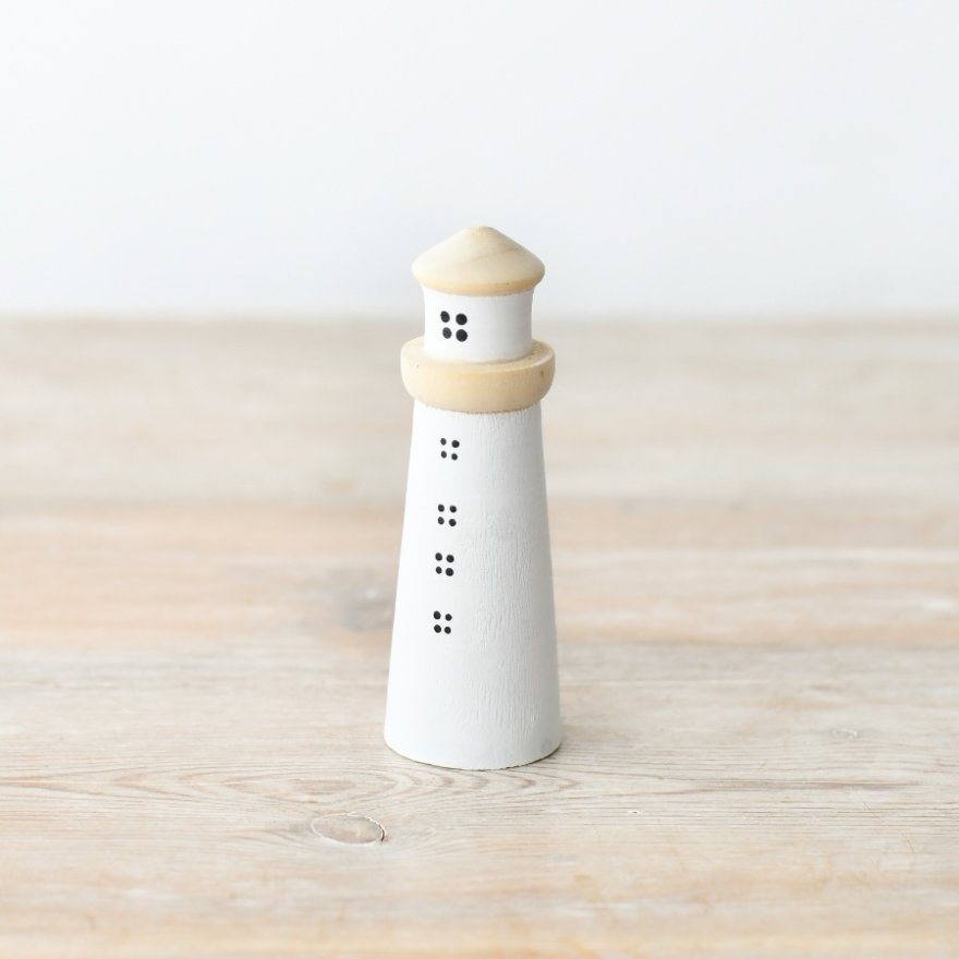 Nautical Wooden Lighthouse Decor, 10cm