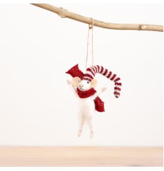 Create a whimsical Christmas display with this nordic Christmas mouse.