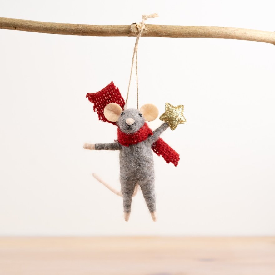 Festive Cosy Christmas Mouse, 11.5cm