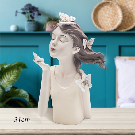 Chic Peach Papillon Figurine 31cm