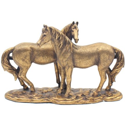 24CM Reflections Bronzed Horses Statue