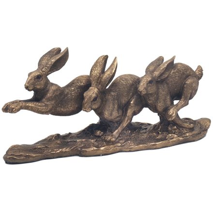 34cm Reflections Bronzed Hares Ornament
