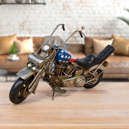 Blue Motorbike Deco, 38cm