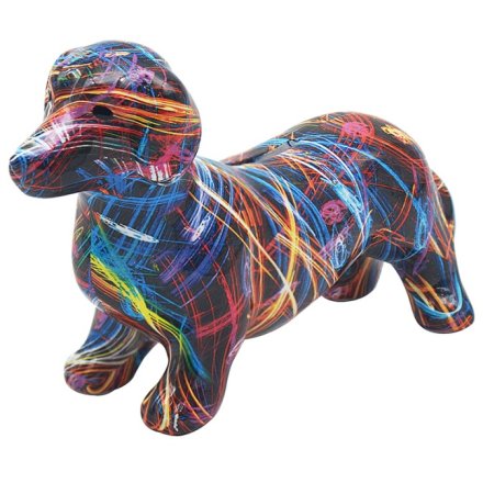 Supernova Dachshund Piggy Bank, 20cm